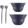 Image de Lot de 2 saladiers 3l/4.9l avec couvercle + couverts bleu Bodum K2551-540-143S-1