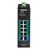 Image de TRENDnet TI-PG102I - Commutateur - Géré - 8 x 10/100/1000 (PoE+) + 2 x Gigabit SFP - Montage sur rail DIN - PoE+ (240 W) - alimentation CC