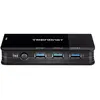 Image de TRENDnet TK-U404 - Concentrateur (hub) - 4 x USB 3.1 (pour PC) + 4 x USB 3.1 (pour appareils) - de bureau