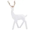 Image de Noël Décoration 2Pcs Résine Moderne Statue de Cerf Sculpture maison bureau Ornements de Décoration de Bureau (blanc)