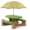 Image de Table Picnic Enfant En Marron / Vert Avec Parasol  Banc Pique Nique Pour Enfants En Plastique - Step2 Naturally Playful