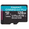 Image de Kingston Canvas Go! Plus - Carte mémoire flash - 128 Go - A2 / Video Class V30 / UHS-I U3 / Class10 - microSDXC UHS-I