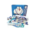 Image de Kit papeterie de 12pcs pour enfant combas d'école Doraemon avec cahier, trousse à crayon, gomme, taille-crayon