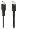 Image de Belkin BOOST CHARGE - Câble USB - 24 pin USB-C (M) pour 24 pin USB-C (M) - USB 2.0 - 20 V - 3 A - 15 cm - USB Power Delivery (60W), câble tressé - noir