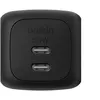 Image de Belkin BoostCharge Pro - Adaptateur secteur - GaN - 50 Watt - Fast Charge, PD 3.1/PPS - 2 connecteurs de sortie (2 x USB-C) - noir