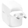 Image de Belkin UltraCharge - Adaptateur secteur - avec câble rétractable - 67 watt - Fast Charge - 2 connecteurs de sortie (USB-C) - blanc
