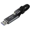 Image de Clé USB OTG PNY Duo-Link 3.0 64 Go Grise et noire pour iPhone et iPad