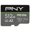 Image de PNY PRO Elite - Carte mémoire flash (adaptateur microSDXC vers SD inclus(e)) - 512 Go - A2 / Video Class V30 / UHS-I U3 / Class10 - microSDXC UHS-I