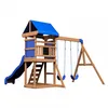 Image de Aire De Jeux En Bois  Avec Balançoire / Toboggan / Bac De Sable / Échelle  Maisonnette En Bois - Backyard Discovery Aurora