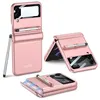 Image de Coque pour Samsung Galaxy Z Flip 3 5G FONGWAN Charnière magnétique, avec stylo et protège-objectif - rose
