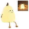 Image de Veilleuse Enfant en Forme de Poire FONGWAN 2 Couleurs Tactile Interrupteur Rechargeable USB - Jaune