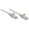 Image de Intellinet Network Patch Cable, Cat5e, 0.25m, Grey, CCA, U/UTP, PVC, RJ45, Gold Plated Contacts, Snagless, Booted, Lifetime Warranty, Polybag - Cordon de raccordement - RJ-45 (M) pour RJ-45 (M) - 25 cm - UTP - CAT 5e - moulé, sans crochet - gris