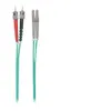 Image de Intellinet Fiber Optic Patch Cable, OM3, ST/LC, 1m, Aqua, Duplex, Multimode, 50/125 µm, LSZH, Fibre, Lifetime Warranty, Polybag - Cordon de raccordement - ST multi-mode (M) pour LC multi-mode (M) - 1 m - fibre optique - duplex - 50 / 125 microns - OM3 -
