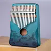 Image de Kalimba Pouce Piano 17 Touches en acajou inclus sac marteau et livret de musique pour debutants enfants-bleu