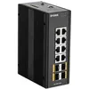 Image de D-Link DIS 300G-12SW - Commutateur - Géré - 8 x 10/100/1000 + 4 x 100/1000 SFP - Montage sur rail DIN, fixation murale
