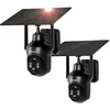 Image de Xega Caméra de Surveillance Extérieure WiFi 2,4GHz Solaire Lot de 2, 3MP HD PTZ Vision Nocturne Couleur, Détection de Mouvement PIR