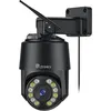 Image de Ctronics 4K 8MP Caméra Surveillance Extérieure WiFi 2,4/5GHz, Détection Humain/Véhicule/Animal Suivi Auto, Rouge&Bleue Alarme Lumière Vision Nocturne Couleur Audio Bidirectionnel Cloud/Métal