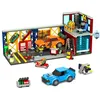Image de HOGOKIDS Kit de construction Garage Voiture 3 en 1, 1022 pièces Atelier de réparation, station-service et station de lavage avec 2 voitures