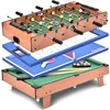 Image de COSTWAY Baby-foot 4 en 1 : Football, Tennis de Table, Hockey, Billard Table Multi-Jeux Gain de Place 81,5 x 43 x 24 cm