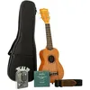 Image de Kala Ka Ka 15 S Bndl Rw Pack D?Butant Ukul?L? Soprano + Housse + Accordeur + Sangle + Cordes