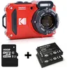 Image de Kodak Appareil photo Compact Kodak WPZ2 Rouge Pack 2e batterie+carte SD 16g