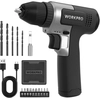 Image de WORKPRO Kit de Perceuses Visseuse Sans Fil 8V Noir WORKPRO, Visseuse Devisseuse Sans Fil 2000mAh, Couple 12Nm, Mandrin de Percage 10mm, LED Lumiere, Kit d'Accessoires Complet, pour Reparation Maison DIY