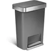 Image de simplehuman Poubelle Rectangulaire À Pédale Avec Réserve À Sacs Plastique Gris 45L