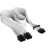 Image de CORSAIR Premium individually sleeved (Type 4, Generation 5) - Câble d'alimentation - 12VHPWR (F) pour Alimentation PCIe de 8 broches (F) - plat - blanc