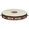 Image de Meinl Tah1aab - Tambourin Bois Avec Peau 1 RangÃ©e De Cymbalettes - African Brown
