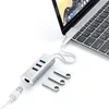 Image de Adaptateur Satechi Hub USB Type-C avec port Ethernet RJ45 + 3 ports USB Argent