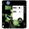 Image de HP 901XL/901 Combo-pack - pack de 2 - haute capacité - noir, dye-based color (cyan, magenta, yellow) - originale - cartouche d'encre