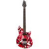 Image de Evh Wolfgang Special Red With Black & White Stripes Satin Guitare Électrique Avec Housse