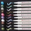 Image de 10 Couleurs Marqueur Métallique pour Création de Cartes et DIY Album Photo, Stylos Pinceaux Travail Parfait sur Papier Verre Plastique Poterie Bois