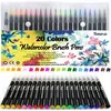Image de 20 stylos pinceaux Fournitures artistiques Pour livres de coloriage, à faire soi-même - Esquisses, carnet, calligraphie, peinture - Pinceau à eau avec pointe feutre inclus