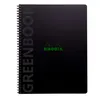 Image de Cahier A4 Clairefontaine Rhodiactive Greenbook recyclé et recyclabe avec 160 pages perforées détachables 22,5 x 29,7 cm Noir