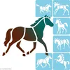 Image de Set de 6 pochoirs Chevaux Avenue Mandarine