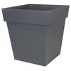 Image de Pot de fleur carré Toscane 49,5 x H.52,5 cm - Gris anthracite