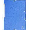 Image de Cartorel chemise 3 rabats et élastique monobloc , carte lustrée 5 10e bleu, élastique fixé devant exacompta 17105h