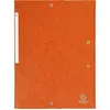 Image de Cartorel chemise 3 rabats et élastique monobloc , carte lustrée 5 10e orange, élastique fixé devant exacompta 17117h