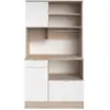 Image de Parisot Buffet De Cuisine - Becool - 100,2 X 185,7 X 45,3 Cm - Chêne / Blanc - Parisot