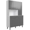Image de OSLO BUFFET DE 120 CM - 1 TIROIR ET 6 PORTES - L 120 X P 40 X H 185 CM - COLORIS GRIS BRILLANT - EKIPA