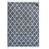 Image de The Deco Factory BOHO CROISILLONS - Tapis en coton avec motifs croisillons en laine épaisse naturel 120 x 170 cm Gris foncé