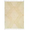 Image de The Deco Factory BOHO ZIG ZAG - Tapis en coton avec motifs zig zag en laine épaisse naturel 120 x 170 cm Beige