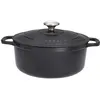 Image de Cocotte ronde en fonte émaillée 24cm noire sublime Chasseur puc472401