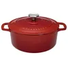 Image de Cocotte ronde 26 cm chasseur rubis degr.noir interieur noir - Invicta - Rouge - Fonte émaillée