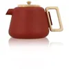 Image de Theiere Viggo 1000ml En Fonte Paprika Avec Poignee Couvercle Bois