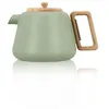 Image de ThÃ©iÃ¨re En Fonte CÃ©ladon Avec Couvercle En Bois 1l
