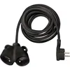 Image de Brennenstuhl BRENNENSTUHL Rallonge electrique 5m avec fiche plate et prise double -IP20. type de cable H05VV-F 3G1.5-. Noir