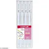 Image de Pochette stylos roller gel Signo Pastel - Ecriture moyenne 0,7 mm - Blanc - 4 pcs