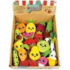 Image de Lot de 18 pochettes surprises - JEMINI - Surprise Market - Peluche fruits ou lÃ©gumes +/- 10 cm, stickers et cartes mÃ©mo
